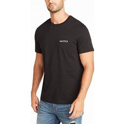 Nautica Kortärmad T-shirt Med Rund Hals För Män - Svart