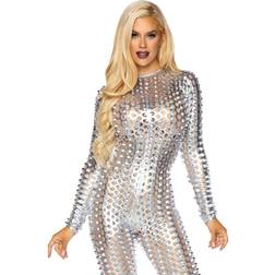 Leg Avenue Laser Cut Metallic Catsuit