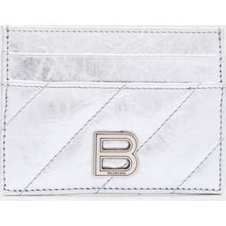 Balenciaga Crush Metallic Leather Card Holder