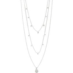 Pilgrim Chayenne Recycled Crystal Necklace Silverplated Halskæder Med Vedhæng hos Magasin Sølv
