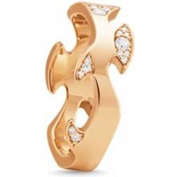 Georg Jensen Fusion 18ct Rose Gold Diamond Pave Centre Ring