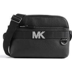 Michael Kors MK Hudson Pebbled Leather Utility Crossbody Bag Black