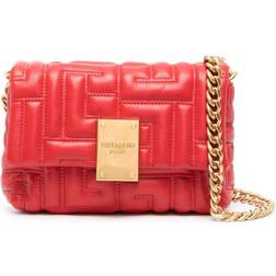 Balmain Logo Detail Leather Crossbody Bag - Rouge