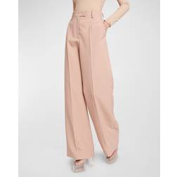 Valentino High-Rise Wide-Leg Pants - Beige
