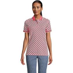 Lands' End Petite Mesh Polo Shirt, Women's, Petite, Med Pink