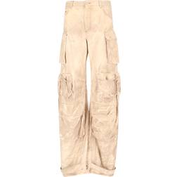 The Attico Low-Rise-Cargohose Fern aus Denim Nude