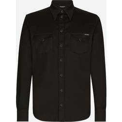 Dolce & Gabbana Coated black stretch denim shirt