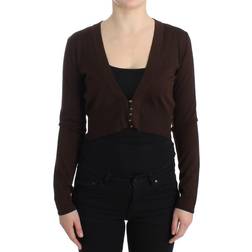 Cavalli Bomuld Cardigan Brown IT44/L-L