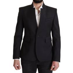 Dolce & Gabbana Black Wool Single Breasted Coat Men Blazer IT50