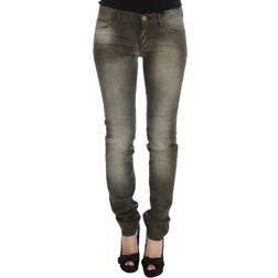 Ermanno Scervino Gray Wash Cotton Blend Slim Fit Jeans