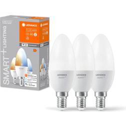 LEDVANCE Smart WLAN Leuchtmittel E14 Kerze B40 in Weiß 4,9W 470lm tunable White 3er Pack