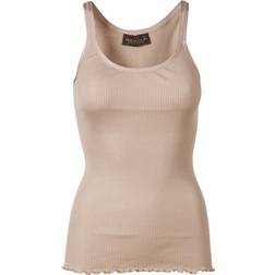 Rosemunde Rib Knitted Silk Top - Cacao