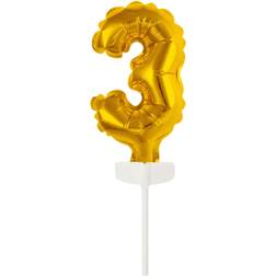 Amscan Foil Balloons Mini Number 3 Gold