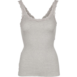 Rosemunde Round Neckline Silk Top - Light Grey Melange