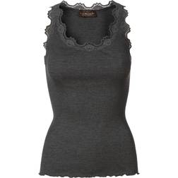 Rosemunde Classic Silk Top - Dark Grey Melange