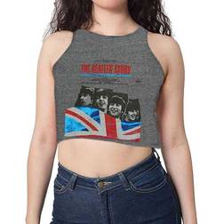 The Beatles crop top story official womens grey