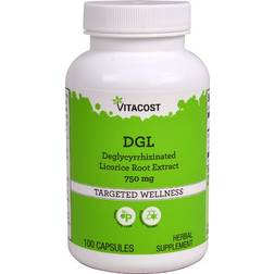 Vitacost DGL Deglycyrrhizinated Licorice Root Extract 750mg 100 pcs