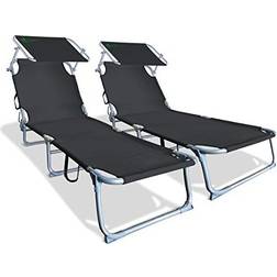 Vounot Folding Sun Loungers Set Sunbed