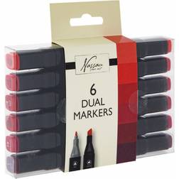 Nassau Fine Art Nassau Fine Art Dual-tip Marker 6-set Röda