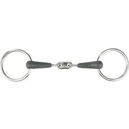 Horze Loose Ring Double-Jointed Rubber Bit - Black