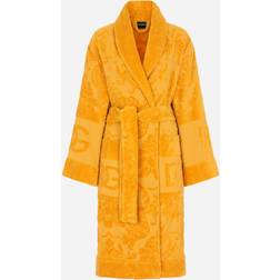 Dolce & Gabbana Casa Terry Cotton Dg Logo Robe Monochrome