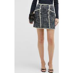 Veronica Beard Medford cotton-blend tweed miniskirt blue