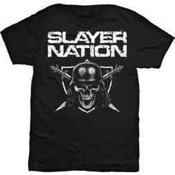 ROCK OFF Slayer t shirt slayer nation skull shield band logo official black mens