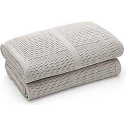 Bloomsbury Soft newborn 100% organic cotton cellular baby blanket breathable grey 2 pack