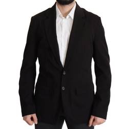 Dolce & Gabbana Black Wool Single Breasted Coat Blazer IT50