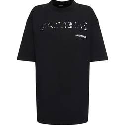 Balenciaga Loose Cotton Blend T-shirt - Black/White