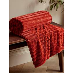 Catherine Lansfield Cosy Ribbed Soft Blankets Orange (170x130cm)
