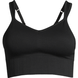 Casall Seamless Rib Padded Sports Bra Black