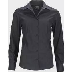 James & Nicholson Modern Fit Dame Skjorte Svart