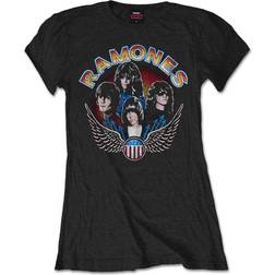 Ramones Black Ladies Vintage Wings Photo T-shirt.