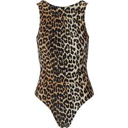 Ganni Women's Leopard Swimsuit Leopard 34/UK Multi