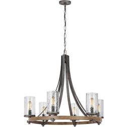 Elstead Lighting Angelo Kronleuchter Verwitterte Eiche Schiefergrau 6xE27 IP20 772 mm Dimmbar Lámpara Colgante 77.2cm