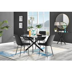 Furniturebox Tierra Transparent Dining Set 120cm 5pcs