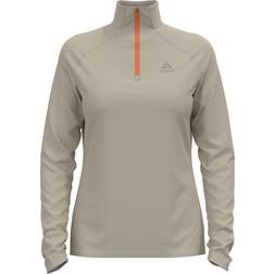 Odlo Women's Midlayer 1/2 Zip Run Easy Warm, L, Silver Cloud Melange