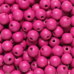 Preciosa Runde træperler Ø8 mm, cirka 150 stk. rosa