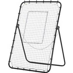 Homcom Foldable Football Rebounder Net, Football Goal Training Aid Soccer Kickback Target Zone Goal Play Adjustable Angles for Kids & Adult Black