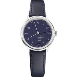 Mondaine Helvetica No1 Regular 33mm in Blau MH1R1240LD dunkelblau blau