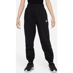 Nike Girls NSW Club LBR Oversized Fleece Pants Girls' Grade School Black/Black/White