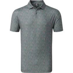 FootJoy Glass Print Halbarm Polo grau