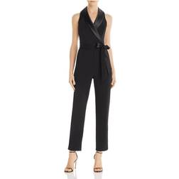 Adrianna Papell Tuxedo-Style Jumpsuit Black