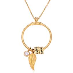 Myka Linda Circle Pendant Necklace - Gold/Diamond