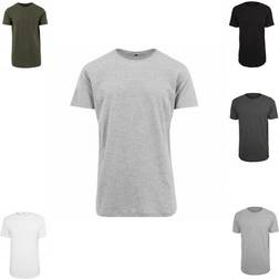 Build Your Brand Men's Shaped Long T-Shirt - Black