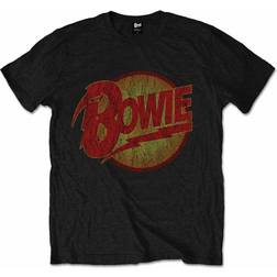 ROCK OFF David bowie unisex t- shirt diamond dog logo black cotton