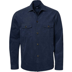 Eton Twill Moleskin Overshirt Navy Blue