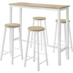 SoBuy Barbord och 4 Pallar OGT22-WN Bordsgrupp 5st