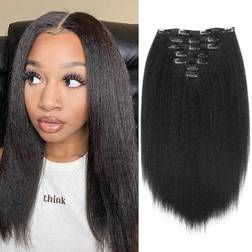 Shein 7 Pieces Kinky Straight Clip In Hair Extensions